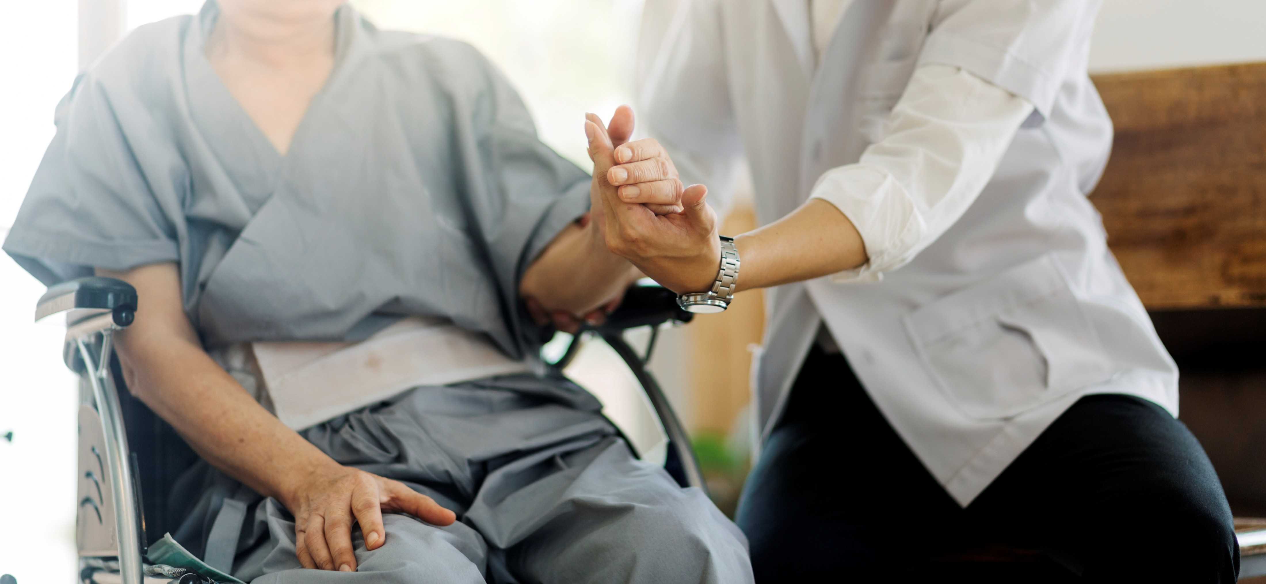 Senior receiving care